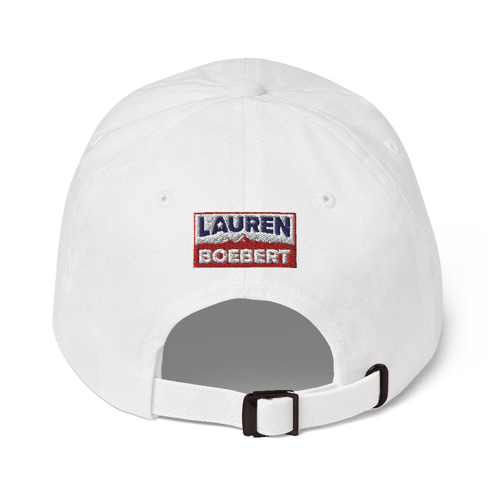 Non-Bidenary White Structured Adjustable Hat