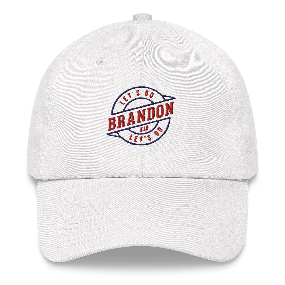 Let's Go Brandon White Structured Adjustable Hat