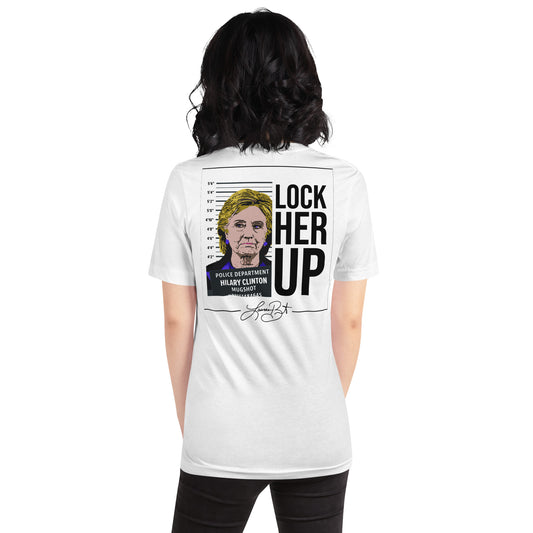 Lock Her Up White Fine Jersey T-Shirt