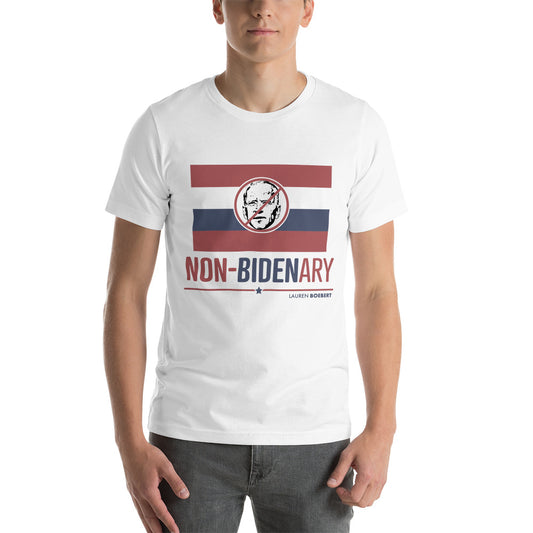 Non-Bidenary White Premium Cotton T-Shirt
